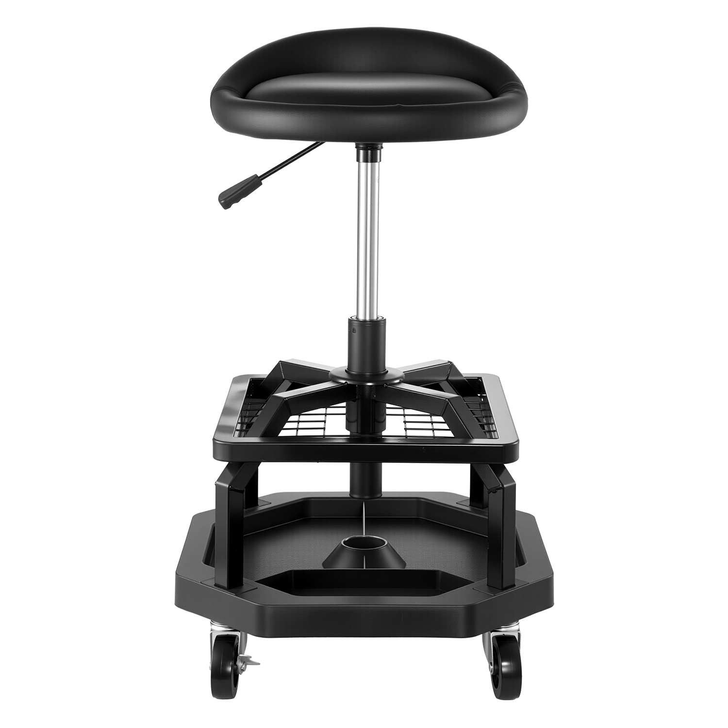 Rolling Shop Stool Adjustable Height Garage Seat 300 Lbs Load With Caster_voghion.com